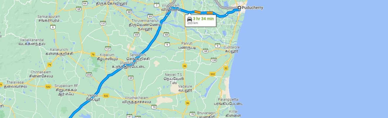 Pondicherry To Trichy Distance
