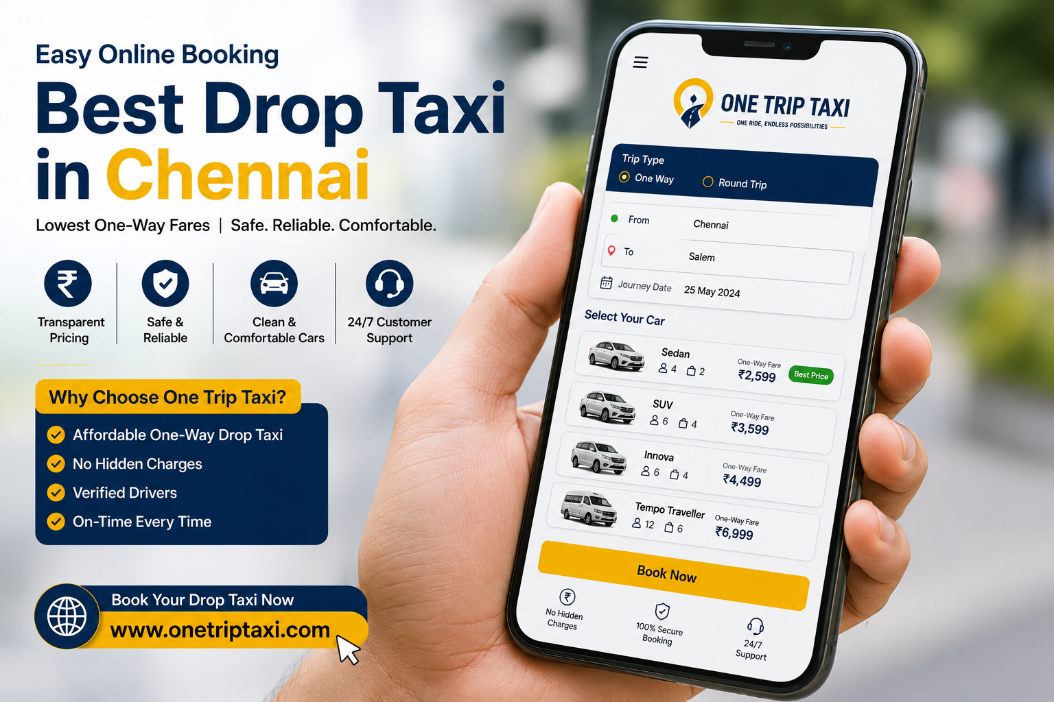 best drop taxi service in Chennai