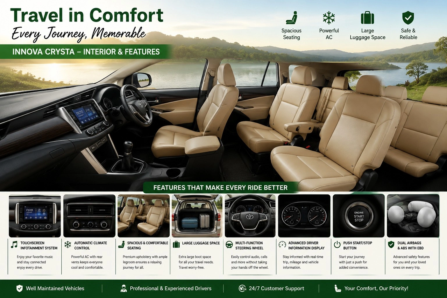 Toyota Innova Crysta Interior Design and Features